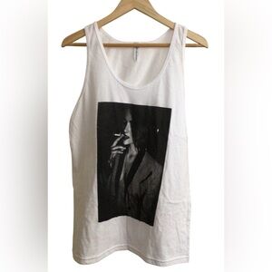 Graphic Photo Art Sleeveless Tank Black and White L